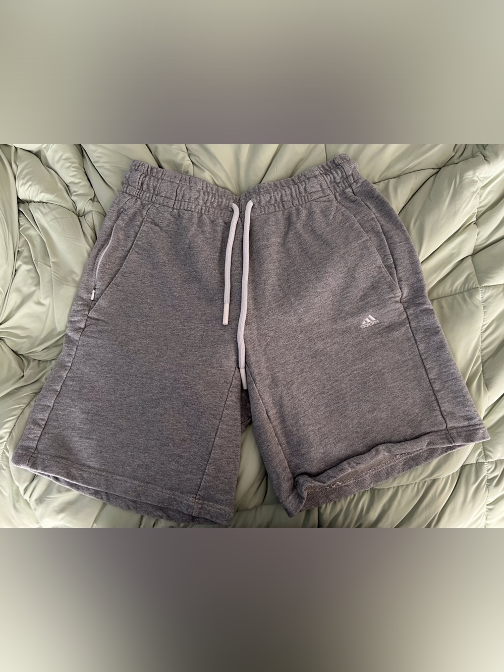 adidas Men’s Gray Athletic Fleece Drawstring Shorts